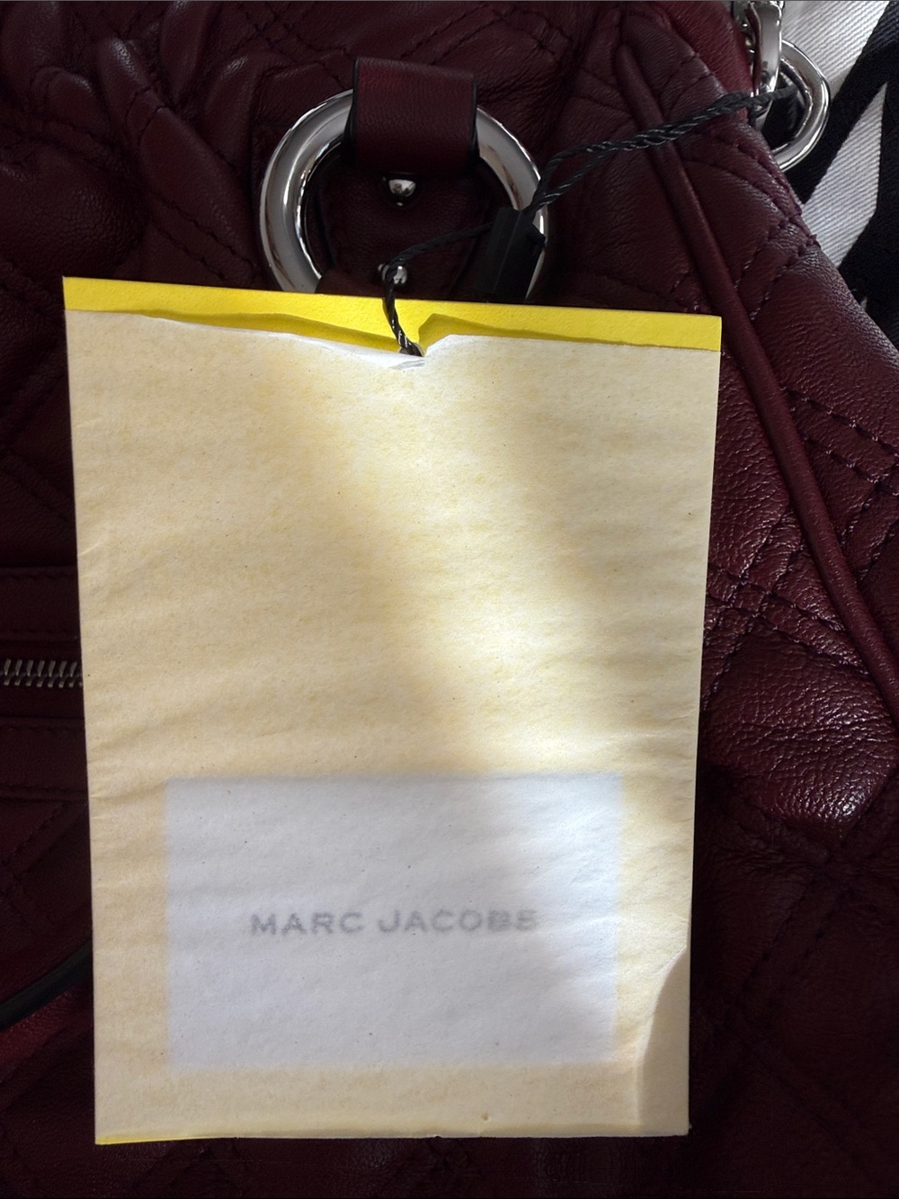 Marc Jacobs Quilted Shoulder Bag in Burgundy with Silver Chain - Picture 2 of 10